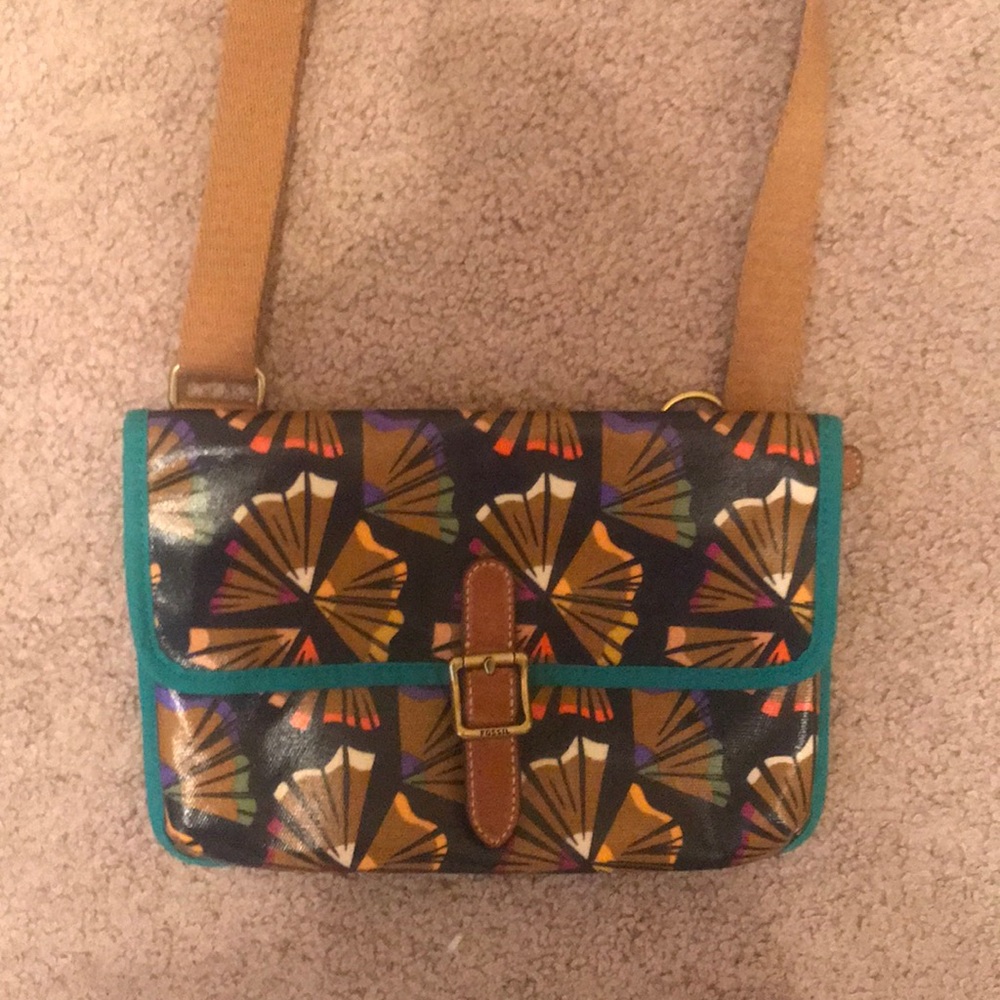Cross body pencil shavings bag